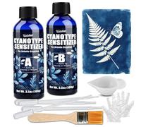 Kit de Cyanotype 200 g - Mélange 1:1, Sans Dilution, Comprend 7 Outils | Ce kit cyanotype est compatible avec tissu, papier, bois et cuir. Idéal pour l'impression solaire et photographie artistique