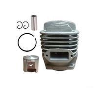 Kit de cylindre en aluminium pour moteur 52 cc Compatible avec les tronçonneuses RC Accessoires Piston Bague Ensemble Finition précise Haute résistance à la chaleur Montage facile Argent