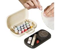 Kit de de voyage, kit d'aiguille et de fil, fournitures d'artisanat avec boîte double couche, comprend des ciseaux à fils ruban pour réparation de vêtements maison débutant