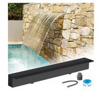 Kit de débordement de cascade en acier inoxydable, design moderne de fontaine murale intégrée pour piscines et étangs de jardin, solution efficace de sortie de ruissellement en une seule pièce