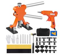 kit de débosselage 46 pièces pour ponts - Réparation de bosses avec 20 pattes de débosselage & 12 goupilles adhésives thermofusibles - Outil de débosselage en aluminium pour l'élimination des bosses s