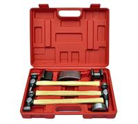 Kit de Débosselage de Carrosserie, Ensemble d'Outils de Réparation de Carrosserie Marteau et Tas pour Carrossier Kit de marteaux de carrosserie de voiture et de bosses 7 pcs