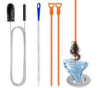 Kit de Déboucheur Canalisation avec Brosse Nettoyante - 4 Pièces pour Évier, Lavabo, Baignoire et Cuisine