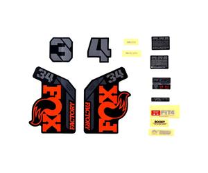 Kit de décalcomanie Fox 2021, 34, F-S, Logo, Fork Orange