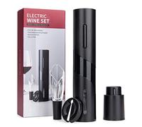Kit de décapsuleur électrique - Tire-bouchon électrique - Décapsuleur automatique sans fil - Décapsuleur de vin - Comprend un coupe-capsule, un bec verseur et un bouchon de vin.