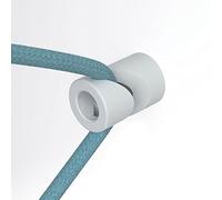 Kit de décentralisation, crochet en 'V' au mur ou au plafond pour câble électrique textile - Blanc