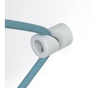 Kit de décentralisation, crochet en 'V' au mur ou au plafond pour câble électrique textile - Blanc