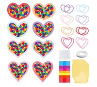 Kit de Déco Printanière, 16 Kits de Bricolage de Loisirs Créatifs de Printemps, Autocollants Fenêtre À Réaliser Soi-Même avec Effet Vitrail, Attrape-soleil Pendentif pour Maison Decoration