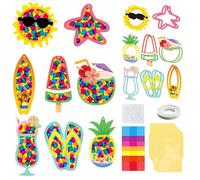 Kit de Déco Printanière, 16 Kits de Bricolage de Loisirs Créatifs de Printemps, Autocollants Fenêtre À Réaliser Soi-Même avec Effet Vitrail, Attrape-soleil Pendentif pour Maison Decoration