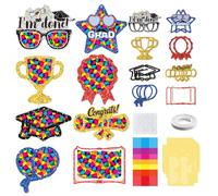 Kit de Déco Printanière, 16 Kits de Bricolage de Loisirs Créatifs de Printemps, Autocollants Fenêtre À Réaliser Soi-Même avec Effet Vitrail, Attrape-soleil Pendentif pour Maison Decoration