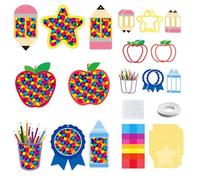 Kit de Déco Printanière, 16 Kits de Bricolage de Loisirs Créatifs de Printemps, Autocollants Fenêtre À Réaliser Soi-Même avec Effet Vitrail, Attrape-soleil Pendentif pour Maison Decoration
