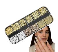 Kit de Décor pour Ongles - Strass Paillettes Brillantes,Accessoires De Manicure En Strass Avec Boîte De Rangement Pour Filles, Femmes, Débutantes, Vacances, Mariage,