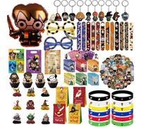 Kit de Décoration Anniversaire Enfants Thème Dessins Animés Magicss : Autocollants Visage, Sacs Cadeaux, Bracelets Claquettes et Fournitures de Fête Thématique 12pcs glass
