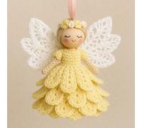 Kit de décoration d'ange au crochet à faire soi-même avec fil, crochet ergonomique, ruban et rembourrage, y compris des instructions étape par étape pour les débutants qui créent des décorations de