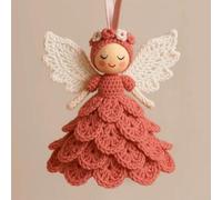 Kit de décoration d'ange au crochet à faire soi-même comprenant un crochet ergonomique, du fil, du ruban, du rembourrage et des instructions claires pour l'artisanat des décorations de vacances (5)