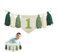 Kit de décoration d'anniversaire pour 1er anniversaire garçon avec motif jungle - Premier décor d'anniversaire pour bébé garçon ou fille - Parfait pour la décoration de chaise haute et la chambre