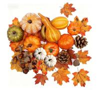 Kit de décoration d'automne pour mini citrouille, 86 pièces avec fausses citrouilles, pommes de pin et feuilles d'érable pour créer une ambiance d'automne chaleureuse lors des réunions saisonnières
