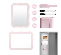 Kit De Décoration De Casier Magnétique Esthétique Avec Tableau Blanc | Ensemble De Casier Magnétique Avec 2 Marqueurs Effaçables À Sec Inclus, Miroir Et Tableau Blanc Pour Gérer Les Horaires