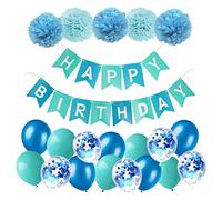 Kit de décoration de fête d'anniversaire mixte pour fête prénatale, chambre d'enfant, chambre d'enfant, décoration à suspendre au plafond (bleu)
