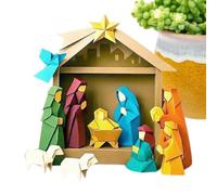Kit de décoration de fête en pour crèche de Noël | Kit de crèche de Noël en papier à faire soi-même, avec Jésus, anges et animaux. Facile à plier, créatif et éducatif
