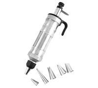 Kit de décoration de gâteau en acier inoxydable 400 ml avec six embouts en acier inoxydable pour douilles artisanales et coupleurs