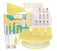 Kit de décoration de gâteaux, 139 outils de décoration de gâteaux avec plateau tournant de 27,9 cm, spatule droite et décalée, 4 raclettes, assiette en plastique, poches à douille et buses