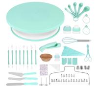 Kit de décoration de gâteaux - 207 pièces - Outils de décoration de gâteaux avec plateau tournant, poches à douille et buses, doublures à cupcakes, grattoirs à glaçage, spatules et niveleur de gâteau