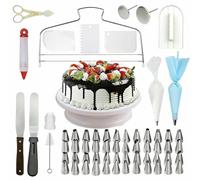 Kit De Décoration De Gâteaux 73 Pièces Avec Plateau Tournant, Douilles À Pâtisserie Pour Cupcakes, Biscuits Et Beignets.