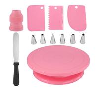 Kit de décoration de gâteaux | Table tournante de gâteau de qualité alimentaire, patins antidérapants | Comprend 3 grattoirs à glaçage, 1 spatule, 6 douilles de glaçage, fournitures de boulangerie