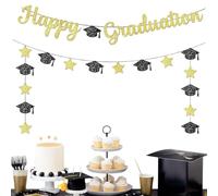 Kit de Décoration de Graduation 2026 - Guirlande avec Bannières "Félicitations" et Chapeaux de Graduation, 3m de Corde - Idéale pour Célébration de Diplôme, Fête et Photos