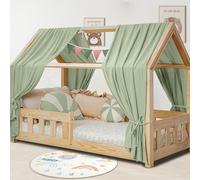 Kit de décoration de lit Hook - Ciel de lit en mousseline romantique - Vert Clair - 67 x 270cm - Bedding - Facile à monter - Lavable - Pour chambre d'enfant