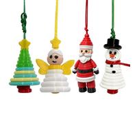 Kit de décoration de Noël à boutons - Lot de 4 boutons de décoration pour sapin de Noël - 10 x 8 cm - Kit d'ornements avec pendentif - Pour les amateurs d'artisanat - Créez vos propres décorations