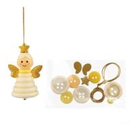 Kit de décoration de Noël avec bonhomme de neige, arbre de neige, ange, Père Noël, ensemble complet pour décoration de vacances et fiançailles en famille (les anges)