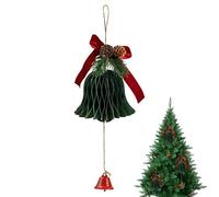 Kit de décoration de Noël - Cloches en nid d'abeille en papier, couronnes festives et décorations de sapin de Noël, décoration de scène de vacances atmosphérique pour la maison, les fêtes et les