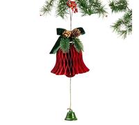 Kit de décoration de Noël - Cloches en nid d'abeille en papier, couronnes festives et décorations de sapin de Noël, décoration de scène de vacances atmosphérique pour la maison, les fêtes et les