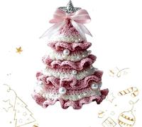 Kit de décoration de Noël en crochet à faire soi-même, ensemble de décoration de vacances fait à la main, kit de Noël débutant, nœud d'arbre, décoration de perles d'arbre, décorations de fête de Noël
