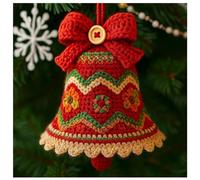 Kit de décoration de Noël en crochet à faire soi-même, parfait pour les débutants, décoration de Noël tricotée à la main pour créer des cloches personnalisées, décorations de sapin de Noël pour