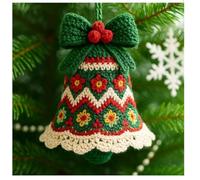 Kit de décoration de Noël en crochet à faire soi-même, parfait pour les débutants, décoration de Noël tricotée à la main pour créer des cloches personnalisées, décorations de sapin de Noël pour