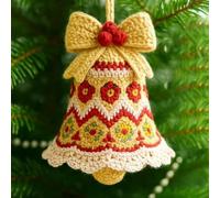 Kit de décoration de Noël en crochet à faire soi-même, pour les débutants, loisirs créatifs, décorations de vacances personnalisées (jaune)