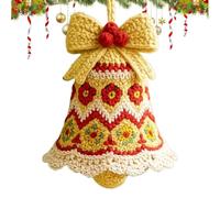 Kit De Décoration De Noël En Forme De Cloche Au Crochet - Kit De Crochet De Noël Pour Débutants | Décorations De No-ël Créatives À Suspendre Avec Cro-chet, Fournitures Pour Adultes Débutants (Jaune)