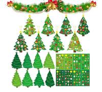 Kit de décoration de Noël - Ensemble de décoration 2D à faire soi-même avec autocollants | Activité de vacances amusante pour et adultes, créez des ornements d'arbre personnalisés pour la