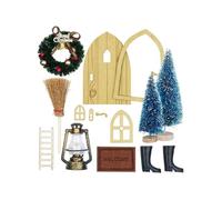 Kit de décoration de Noël - INFACTORY - Porte de maison de lutin - Bois naturel - Intérieur - Mixte