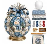 Kit de décoration de Noël, patchwork sans couture, Père Noël et bonhomme de | Créez de charmantes décorations de Noël sans aiguilles ni fil en utilisant des pièces prédécoupées, parfaites pour les