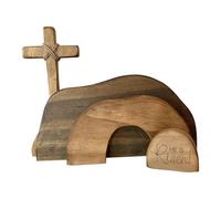 Kit de décoration de Pâques en bois au design élégant qui crée une atmosphère festive, peut être utilisé à la maison ou offert comme une belle œuvre d'art. (A, 25 x 11 cm)