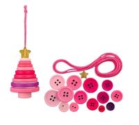 Kit de décoration de vacances à faire soi-même avec boutons : bonhomme de neige, arbre, ange, Père Noël avec fil, accessoires en feutre et cordes de suspension pour une utilisation festive (sapin de