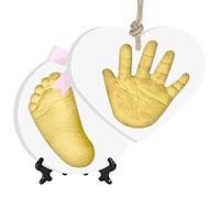 Kit de décoration d'empreintes de mains de bébé - Souvenir personnalisé avec kit de moulage d'empreintes de main, argile non toxique pour nouveau-nés et animaux de compagnie, cadeaux de fête prénatale