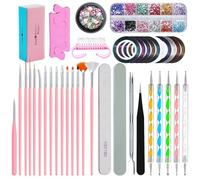 Kit de décoration en strass avec pinceaux, stylos à pointillés et rubans adhésifs