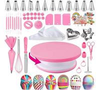 Kit de décoration gâteaux 255 pièces : plateau tournant antidérapant, douilles, racloirs et accessoires for la pâtisserie professionnelle