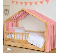 Kit de décoration maison, ciel de mouseline - 1 ciel et 1 guirlande, pour garçons et filles, décoration chambre enfant, baldaquin 135 x 320 cm vieux rose