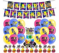 Kit de décoration pour fête d'anniversaire Splatoon 3 avec bannière et ballons pour les fêtes des enfants